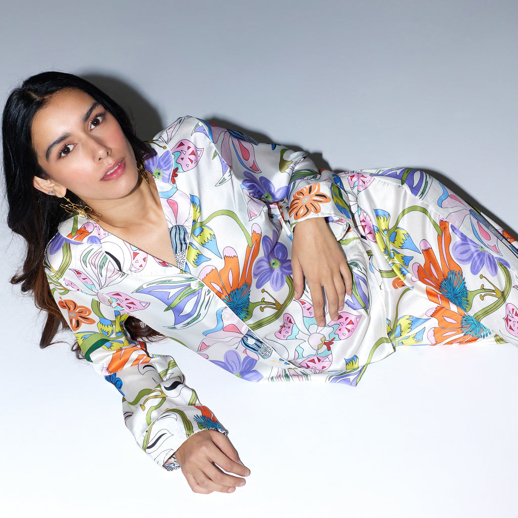 The White Floral Pyjama Set