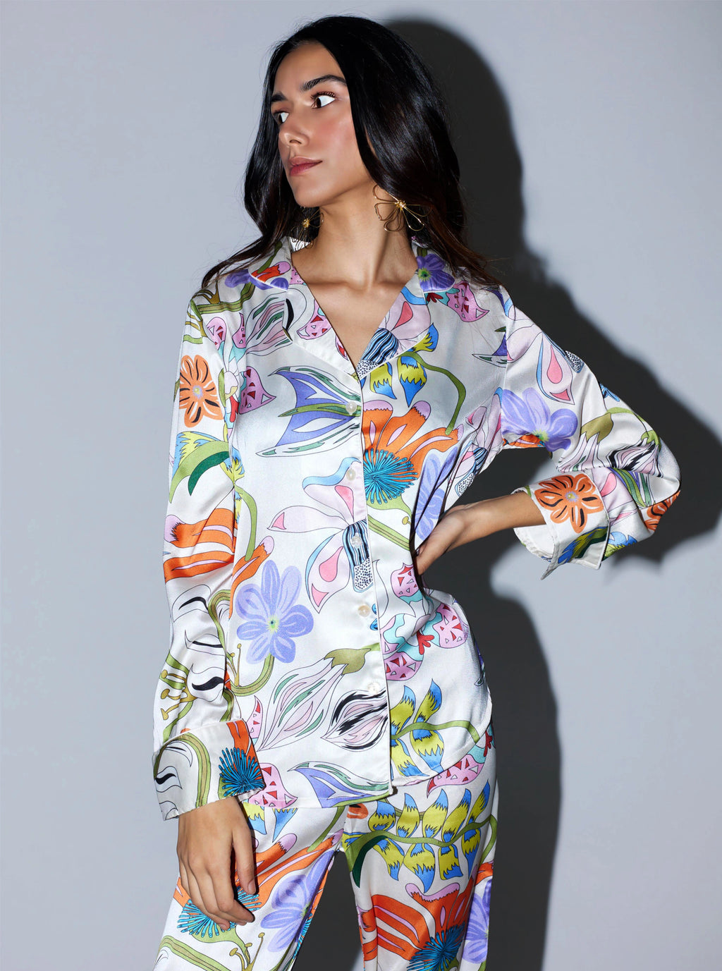 The White Floral Pyjama Set