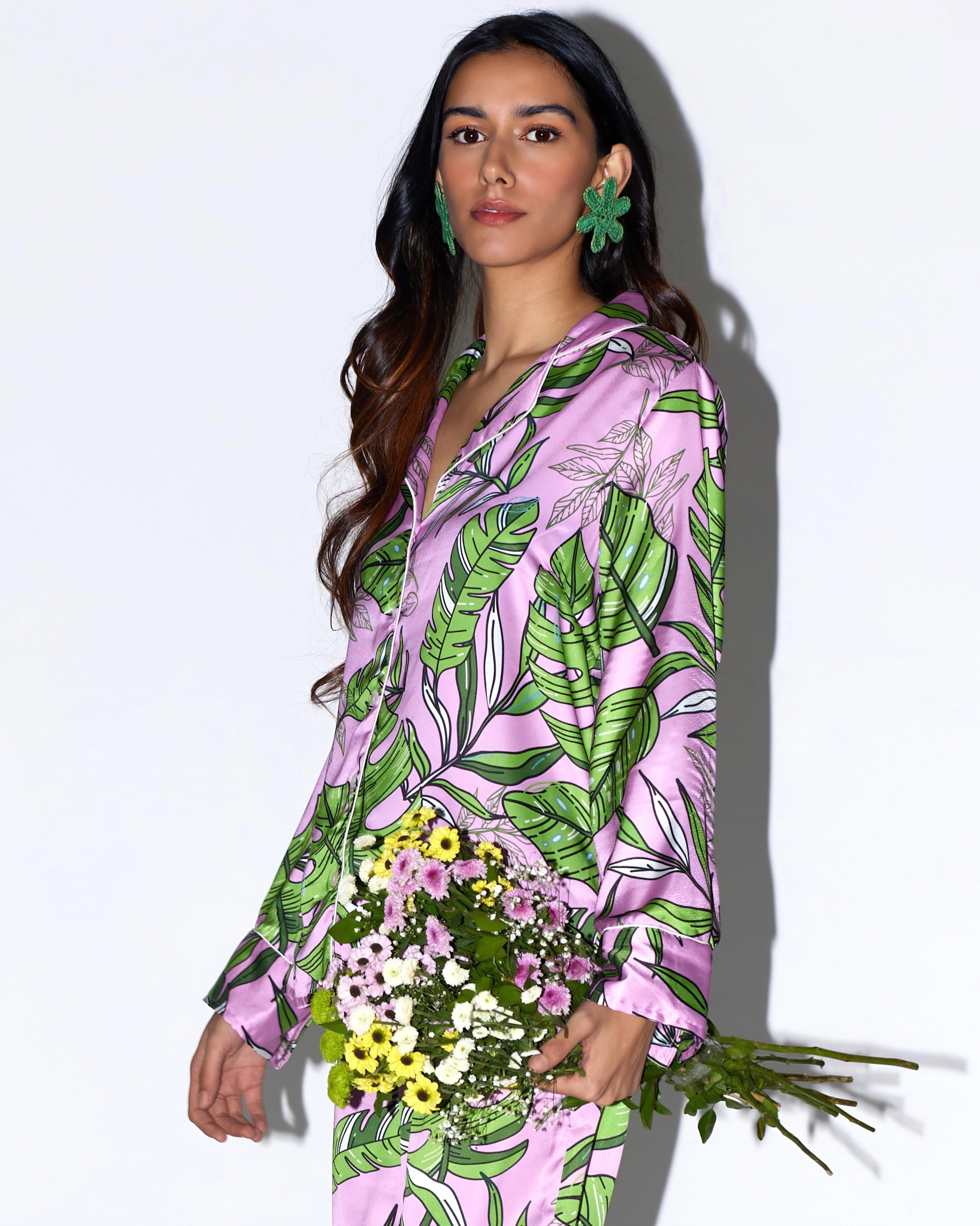 The Pink Tropical Pyjama Set