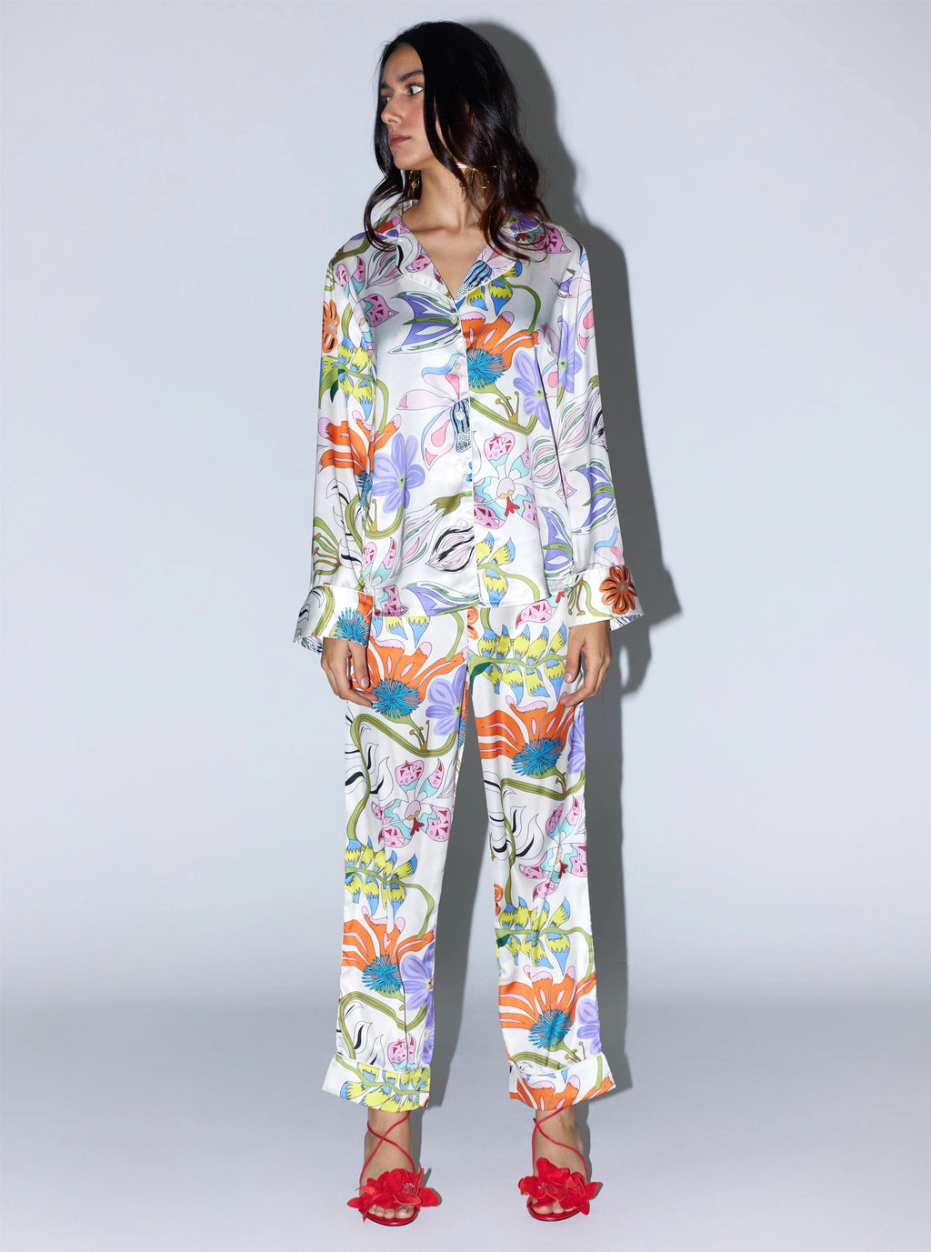 The White Floral Pyjama Set